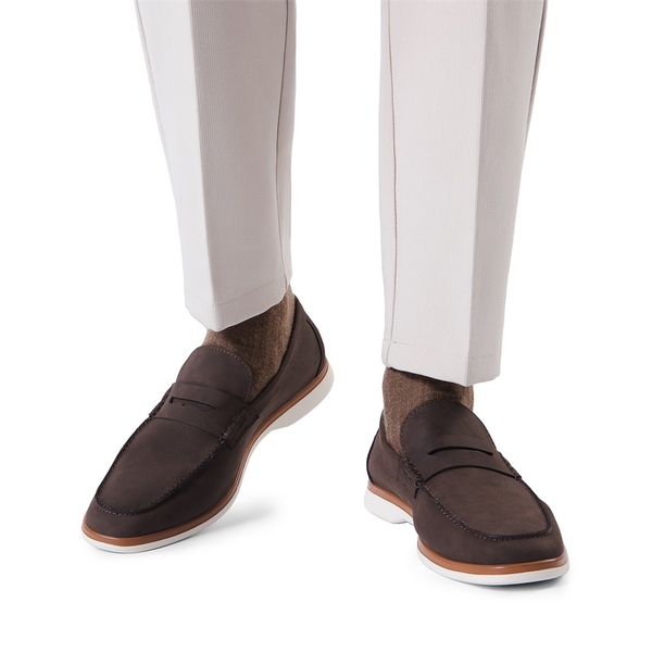 Men's Slip-On Business Penny Loafers - DARK BROWN - 1